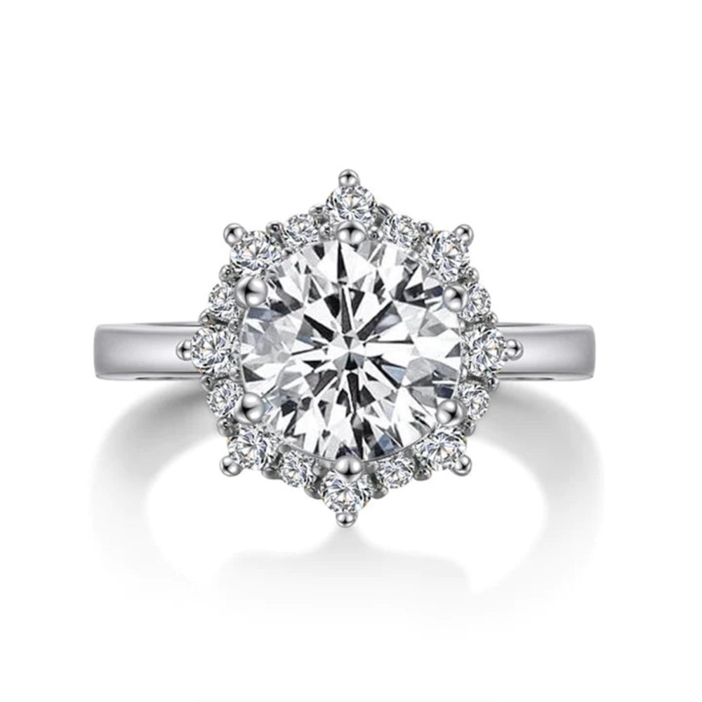 3ct certified Moissanite and silver ring.